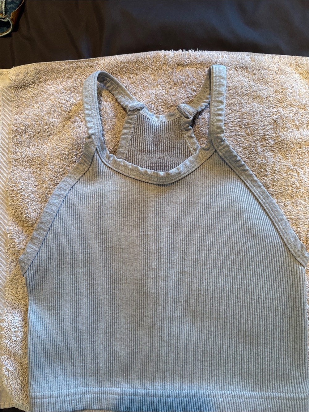 FP Movement Free People Size Small Heather Gray Ribbed Seamless Crop Tank  Top